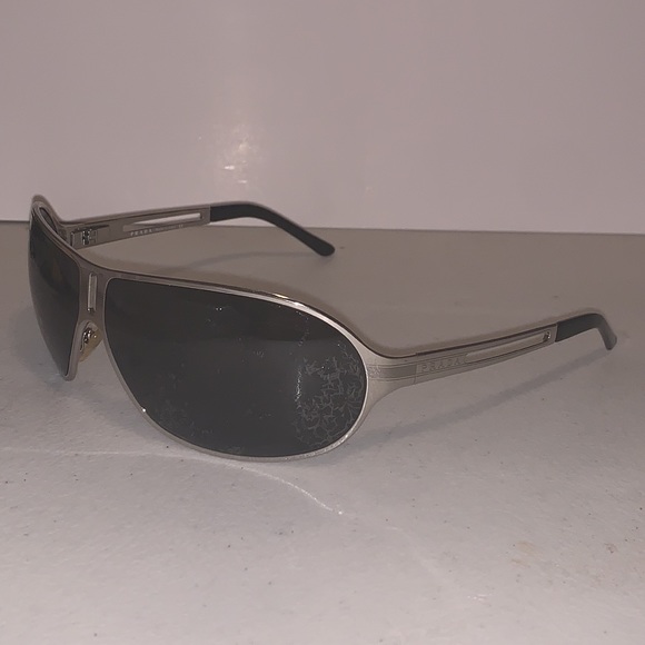 Prada Gunmetal Men’s Aviator Sunglasses - Style OPR 60FS - Picture 2 of 5